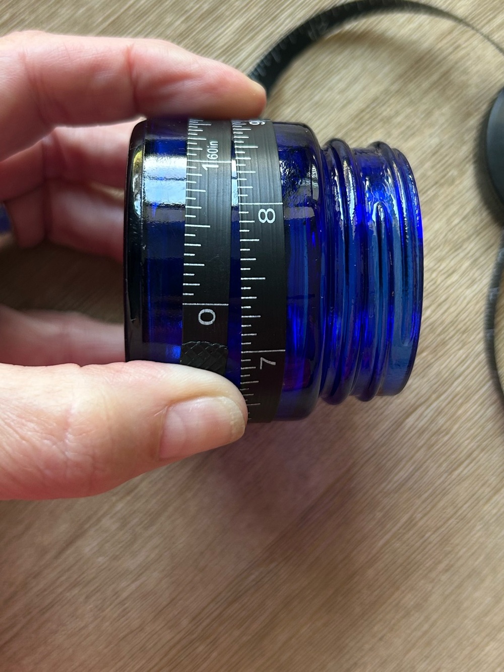 Antique Cobalt Blue Glass Noxzema Jar - no lid - Small Jewelry Storage - Picture 8 of 9